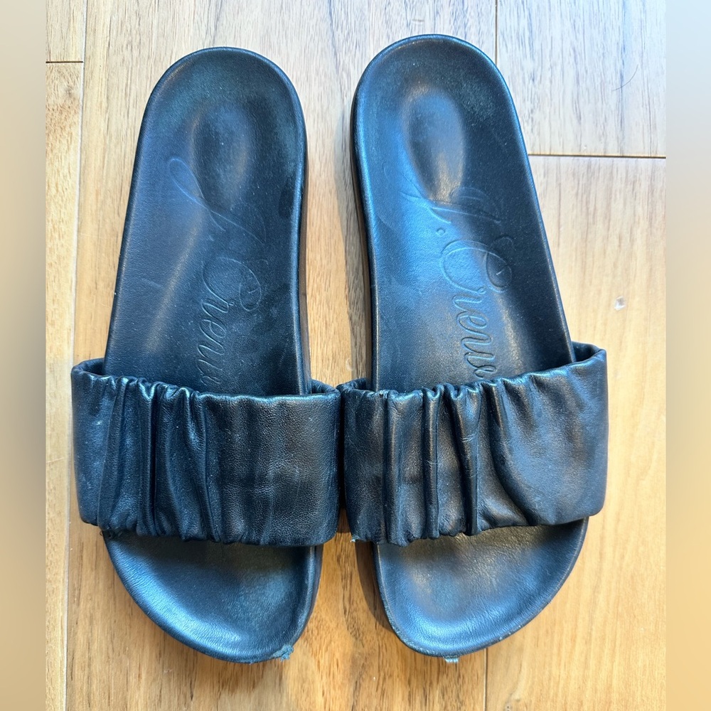 J Crew Black Slides